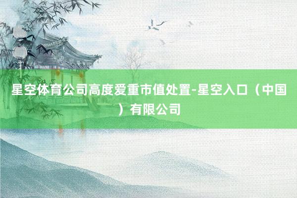 星空体育公司高度爱重市值处置-星空入口（中国）有限公司
